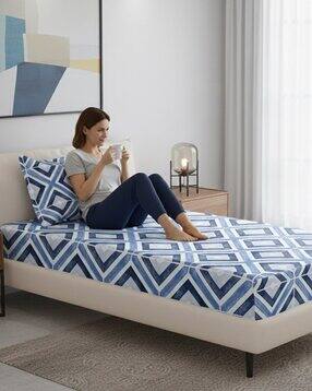 fabinaliv 300 TC Printed Single Bedsheet with Pillow Cover-picture-14
