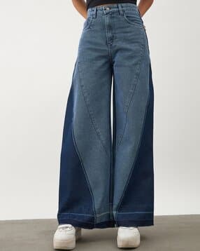 noh.voh - sassafras kids Girls High Rise Wide Leg Jeans-picture-0