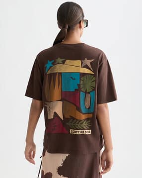 scotch & soda Front Back Artwork Loose Fit Crew-Neck T-Shirt-picture-40