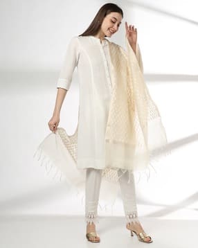 avaasa mix n' match Women Chanderi Jacquard Dupatta-picture-26