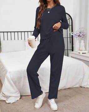 buda jeans co Women Round-Neck Top & Pyjamas Nightwear Set-picture-11