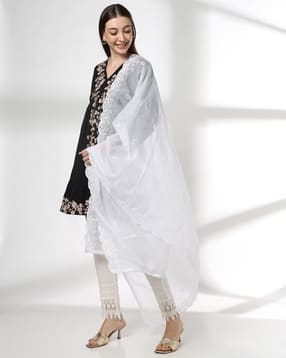 avaasa mix n' match Women AOP Embroidered Kota Doria Dupatta-picture-28