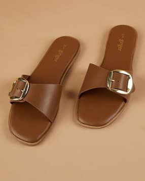 ginger by lifestyle Women Slip-On Flat-Sandals with Buckle Closure-picture-21
