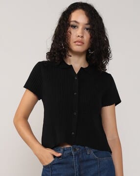 lee cooper Women Ribbed Regular Fit Shirt-picture-31