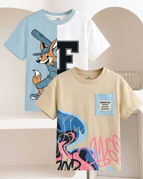 frosen fox Boys Self-design Crew- Neck T-Shirt-picture-2