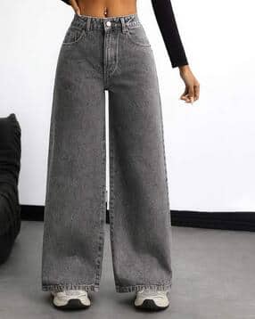 true fades Women Lightly Washed Baggy Relaxed Jeans-picture-1