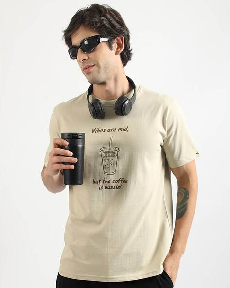 MANIAC Graphic Print Regular Fit Crew-Neck T-Shirt