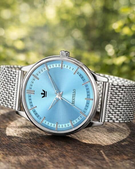 Crestello Men Analogue Watch with Deployant Clasp  - CR-WT253-BLU-CH