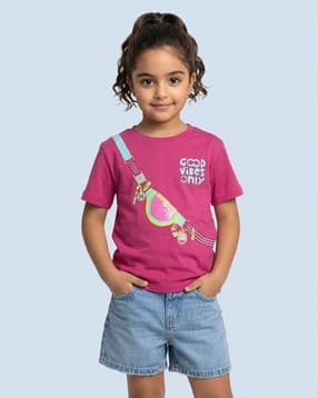 Girls Graphic Print Crew-Neck T-Shirt-image-36