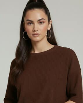 buda jeans co Women Loose Fit Crew-Neck T-Shirt-picture-52
