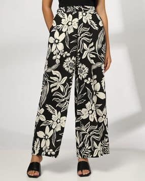 fig Women Floral Print Straight Fit Flat-Front Trousers-picture-46