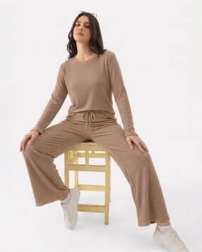 buda jeans co Women Ribbed Top & Pyjamas Nightwear Set-picture-15