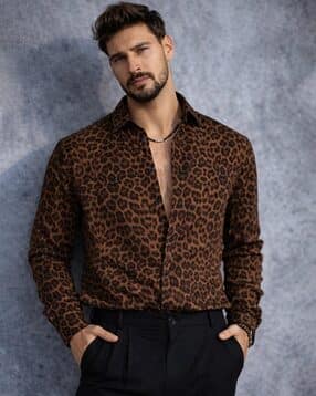 foomer Men Printed Regular Fit Spread-Collar Shirt-picture-22