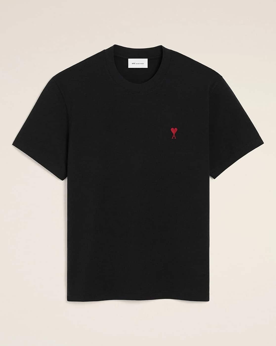 Buy Ami Paris Men Regular Fit Organic Cotton Crew-Neck T-Shirt