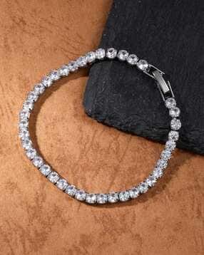 salty alpha Men Stone-Studded Link Chain Bracelet-picture-34