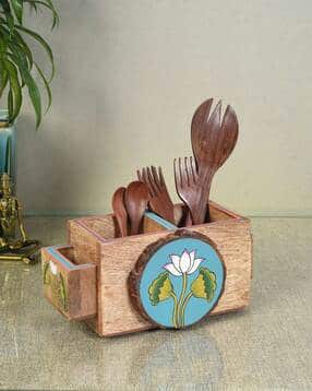 aakriti art creations Handcrafted Wooden Cutlery Holder-picture-17