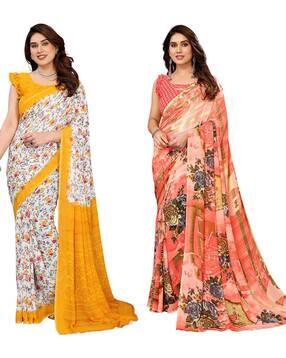 revangi Women Pack of 2 Printed Georgette Sarees-picture-19