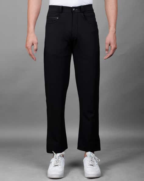 EYEBOGLER Men Straight Fit Flat Front Pant