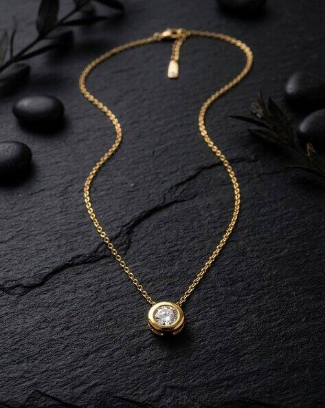 JEWELZ Rose Gold Crystal Solitaire Pendant