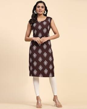 Shree Infinity Export Women Printed Round-Neck Straight Kurta