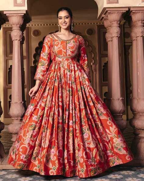 MADHURAM TEXTILES Women Embroidered Fit & Flare Dress