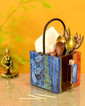 aakriti art creations Handcrafted Wooden Cutlery Holder-picture-41