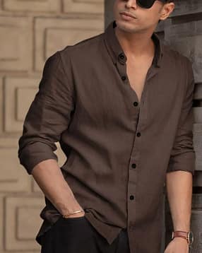 Men Regular Fit Spread-Collar Shirt-image-42