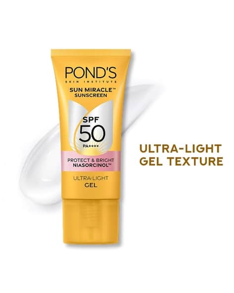 Pond's Sun Miracle with SPF 50 Ultra Light Gel Sunscreen for Radiant Skin