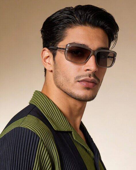 GUESS Men UV Protected Solid Mirror Rectangular Full-Rim Sunglasses - GUS000906093QSG