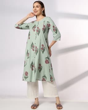 avaasa mix n' match Women Floral Print Panelled A-Line Kurta-picture-26