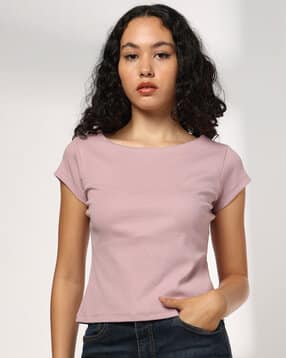 rio Women Ribbed Regular Fit Round-Neck T-Shirt-picture-27