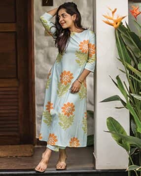 kiana house of fashion Women Floral Print Straight Kurta Set-picture-11