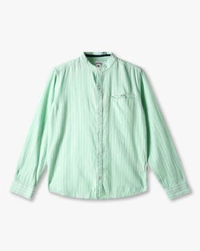 lee cooper Boys Striped Slim Fit Shirt with Welt Pocket-picture-49