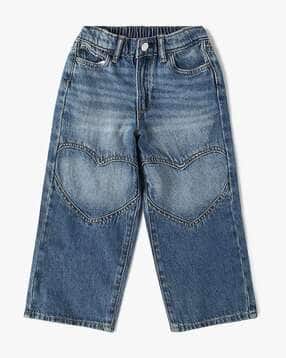 gap kids Girls Lightly Washed High-Rise Wide-Leg Jeans-picture-22
