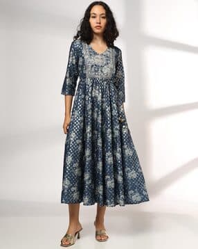 avaasa set Women Floral Print Fit & Flare Dress-picture-29