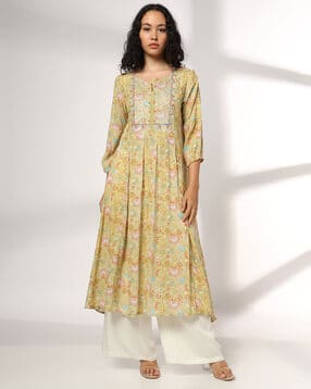 avaasa mix n' match Women Printed Flared Kurta-picture-11