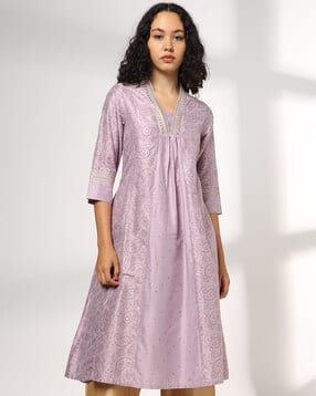avaasa mix n' match Women Paisley Printed Flared Kurta-picture-17