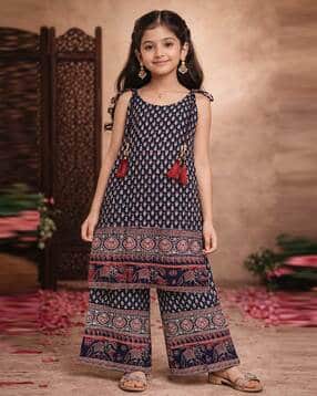aarika girls ethnic Girls Printed 2-Piece Kurta Suit Set-picture-52