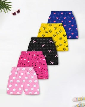 Girls Pack of 5 Printed Shorts-image-11