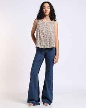 svrnaa by azorte Floral Printed Sleeveless Top-picture-52
