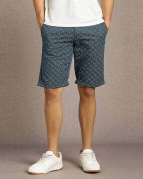 louis philippe Men Micro Print Slim Fit City Shorts-picture-35