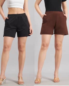 buda jeans co Women Pack of 2 Mid-Rise Knit Shorts-picture-49