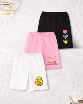 trampoline Girls Printed Pack of 3 Mid-Rise Shorts-picture-16