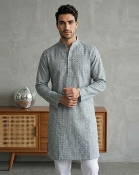 jompers Men Embroidered Regular Fit Kurta-picture-11