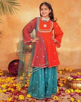 pspeaches Girls Embroidered A-Line Kurta Set-picture-52