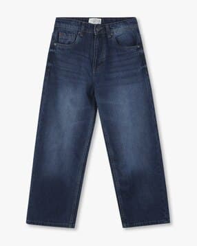 Boys Mid-Wash Loose Fit Jeans-image-3