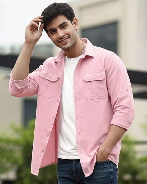 URBANO FASHION Men Spread Collar Shirt