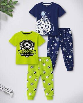 trampoline Boys Pack of 2 Graphic Print T-Shirts & Shorts Set-picture-24