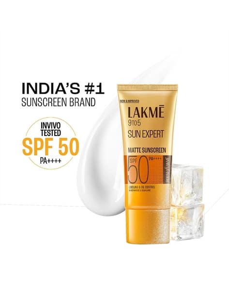 LAKME Sunscreen for Bright Skin SPF 50 PA++++ Water Light Niacinamide In Vivo Tested (100 ml)
