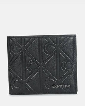 calvin klein Debossed Leather Bi-Fold Wallet with Logo Applique-picture-21